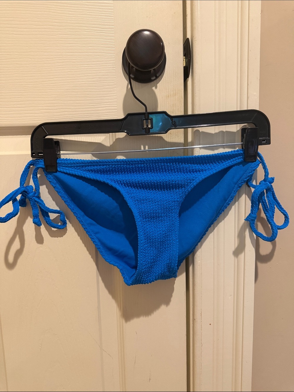 No Boundaries Royal Blue Textured Tie-Side Bikini Bottoms